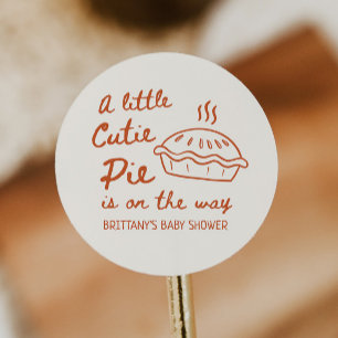 Sticker Rond Un Baby shower À Tarte Un Peu Cutie Favoriser