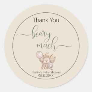 Sticker Rond Un Baby shower d'attente neutre pour les femmes