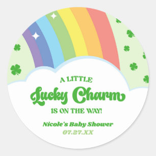 Sticker Rond Un Baby shower de St. Patrick's Day au charme chan