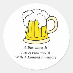 Sticker Rond Un barman est juste un pharmacien