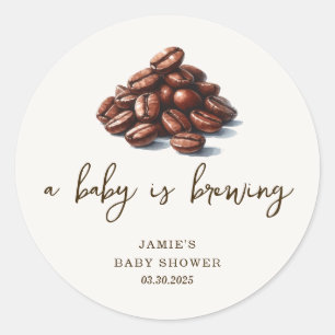 Sticker Rond Un bébé brasse du Baby shower