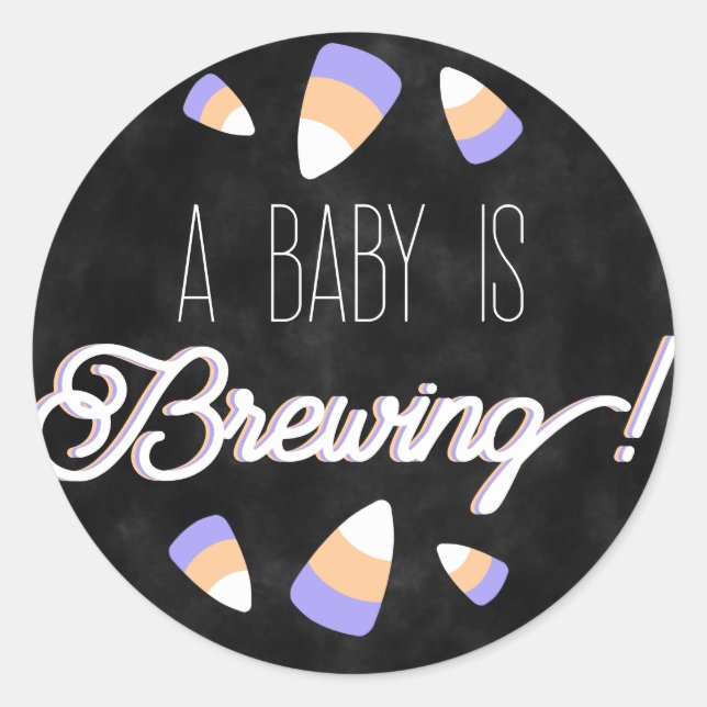 Sticker Rond Un bébé brasse du maïs Éffrayant (Devant)