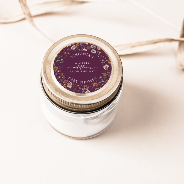 Sticker Rond Un Bébé Petite Fleur Sauvage (A Little Wildflower Baby Classic Round Sticker
)