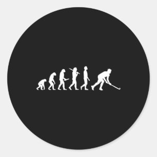 Sticker Rond Un cadeau amusant d'évolution de hockey pour les j