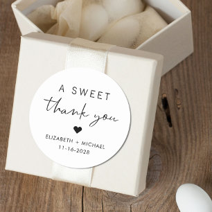 Sticker Rond Un Cadeau de Mariage Merci Sucré