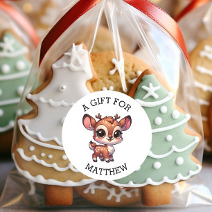 Sticker Rond Un Cadeau Personnalisé Pour Noël