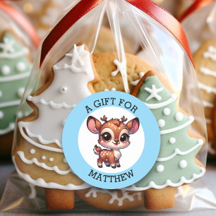 Sticker Rond Un Cadeau Personnalisé Pour Noël