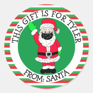 Sticker Rond Un cadeau pour aller et venir de Père Noël