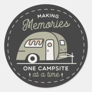 Sticker Rond Un camping à la fois