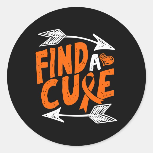 Sticker Rond Un Cardiaque Cure Leucémie Cancer Sensibilisation  (Devant)
