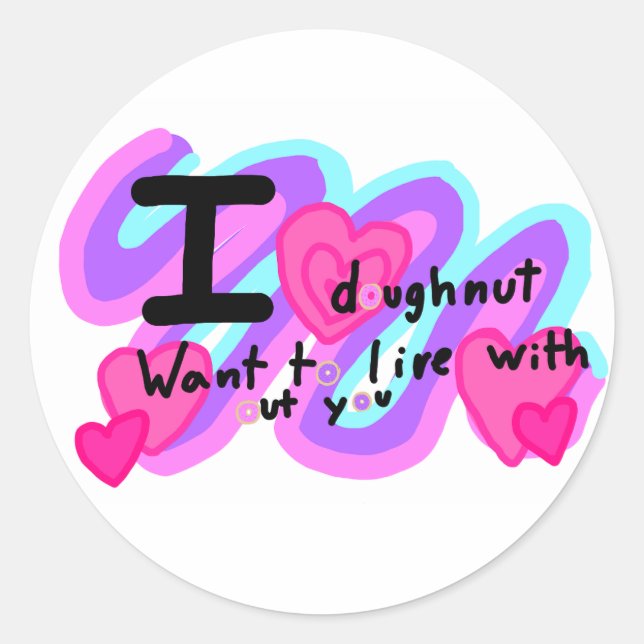 Sticker Rond Un carrousel amusant mignon (Devant)