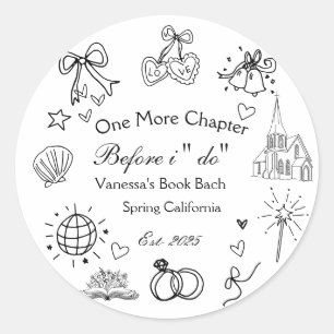 Sticker Rond Un chapitre avant le livre de chapelle Bachelorett