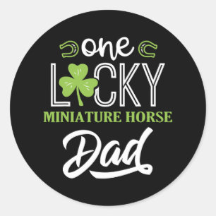 Sticker Rond Un Cheval Miniature Lucky Cheval Papa Irlandais Ho
