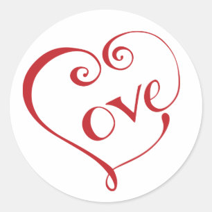 Sticker Rond Un coeur fait d'amour en rouge