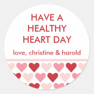 Sticker Rond Un coeur sain rouge Valentine's day message person