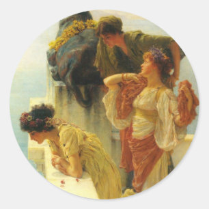 Sticker Rond Un coin privilégié de Sir Lawrence Alma-Tadema