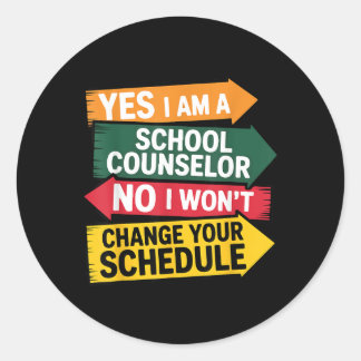 Sticker Rond Un conseiller d'orientation scolaire drôle calendr