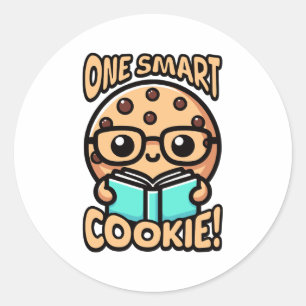 Sticker Rond Un Cookie Intelligent ! Cute tourte de biscuits
