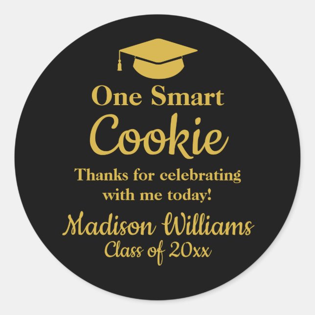 Sticker Rond Un cookie intelligent de remise des diplômes à emp (Devant)