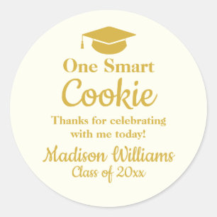 Sticker Rond Un cookie intelligent de remise des diplômes à emp