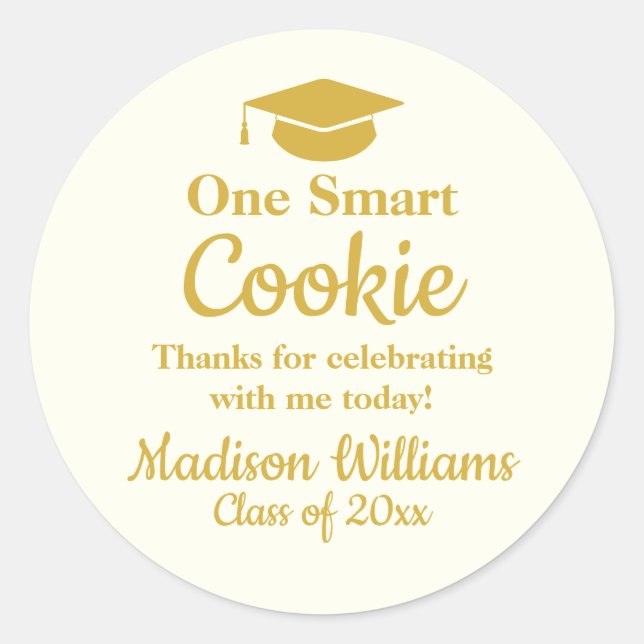 Sticker Rond Un cookie intelligent de remise des diplômes à emp (Devant)