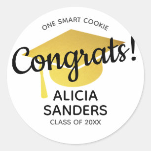 Sticker Rond Un cookie intelligent Félicitations au diplômé