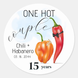 Sticker Rond Un couple chaud piment de mariage anniversaire