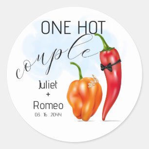 Sticker Rond Un Couple Chaud Piment Mariage