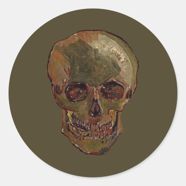 Sticker Rond Un crâne par Vincent van Gogh (Devant)