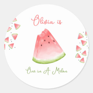 Sticker Rond Un dans la pastèque Melon Anniversaire