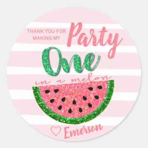 Sticker Rond Un dans un melon, Merci d'étiquette d'autocollant