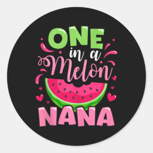 Sticker Rond Un Dans Un Melon Nana Summer Anniversaire Famille 