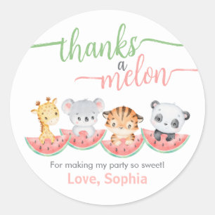 Sticker Rond Un Dans Un Melon Premier Anniversaire, Baby shower