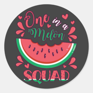 Sticker Rond Un dans un Melon Squad B Day Party