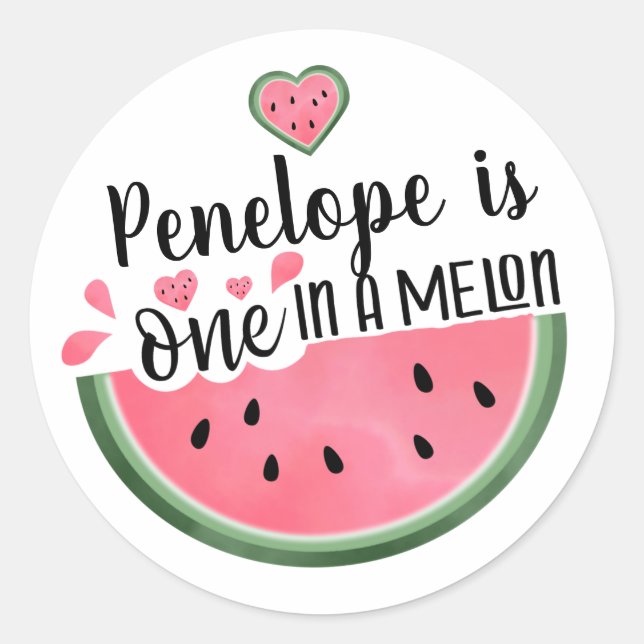 Sticker Rond Un Dans Un Melon Watermelon Anniversaire Personnal (Devant)