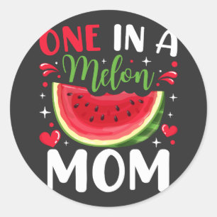 Sticker Rond Un dans une Melon Maman B-Day Party
