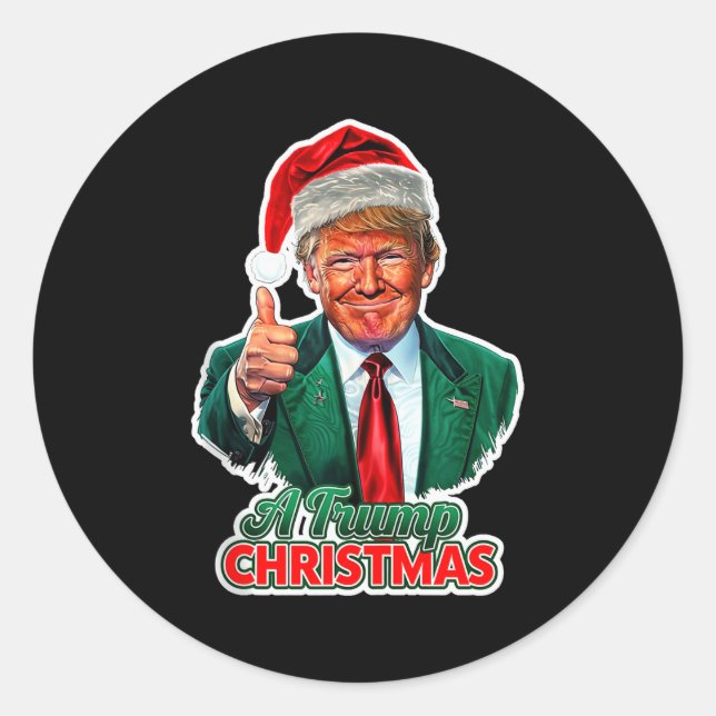 Sticker Rond Un débardeur de Noël Trump  (Devant)