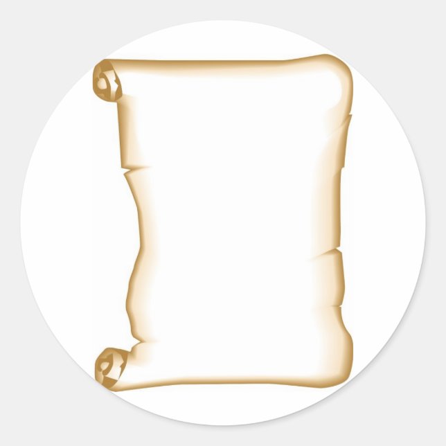 Sticker Rond Un défilement de parchemin (Devant)