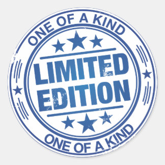 Sticker Rond Un des effets d'estampille en caoutchouc bleu