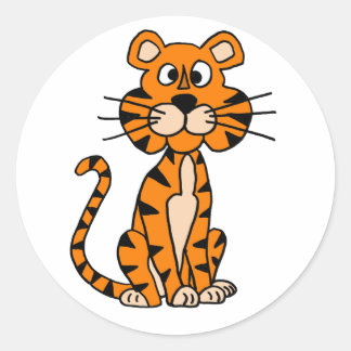 Sticker Rond Un design de tigre de dessin magnifique