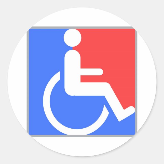 Sticker Rond Un design original Handicap ! (Devant)