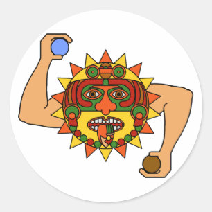 Sticker Rond Un dieu soleil maya - Kinich Ahua