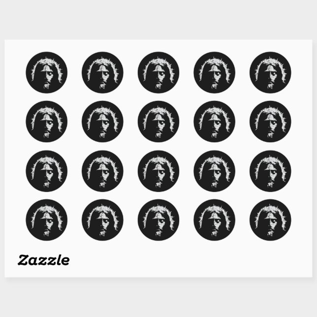 Sticker Rond Un Dieu | Visage de Jésus (Feuille)