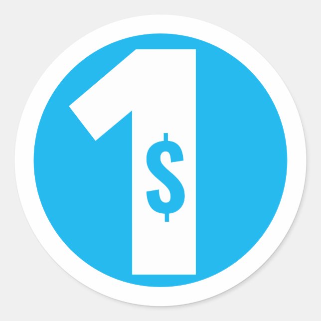 Sticker Rond Un dollar (Devant)