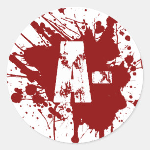 Sticker Rond Un don de sang négatif Vampire Zombie