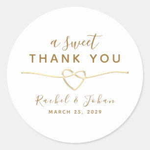 Sticker Rond Un doux mariage de remerciement