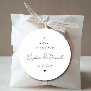 Sticker Rond Un doux remerciement Cadeau de mariage Remerciemen