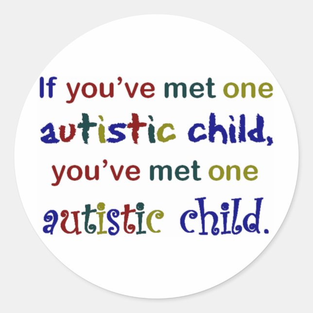 Sticker Rond Un enfant autiste (Devant)