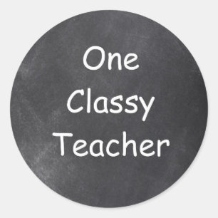 Sticker Rond Un enseignant classique Chalkboard Design Idée cad