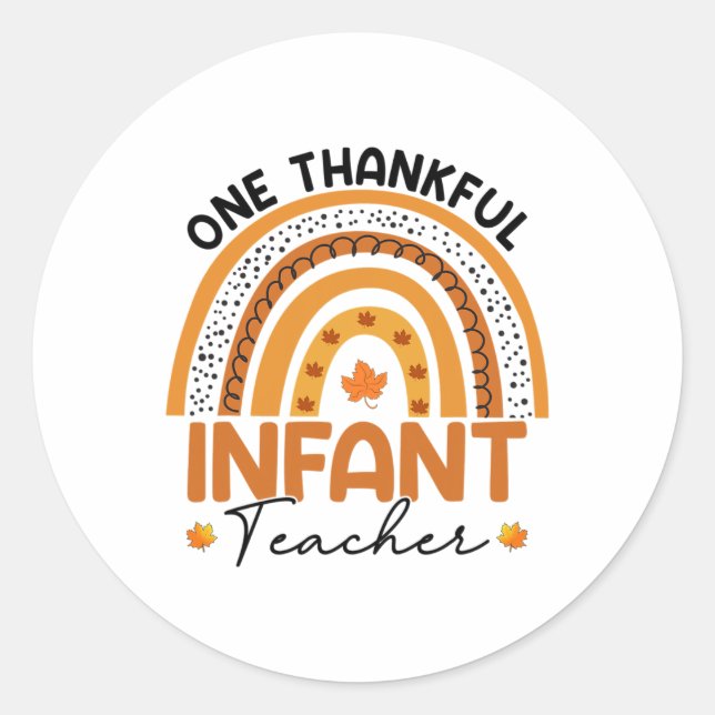 Sticker Rond Un enseignant d'enfants en bas âge reconnaissant,  (Devant)